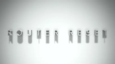 Router reset 3D title animation white text on a white background Stock Footage 299372780