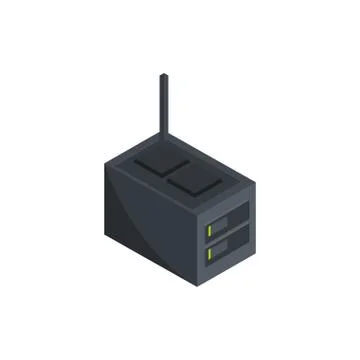 Router signal technology hardware device computer isometric Illustrazione stock