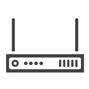 Router solid icon, internet and wireless wifi 스톡 일러스트