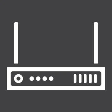 Router solid icon, internet and wireless wifi 스톡 일러스트