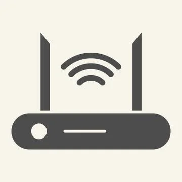 Router solid icon. Wi-fi vector illustration isolated on white. Wireless network Illustrazione stock