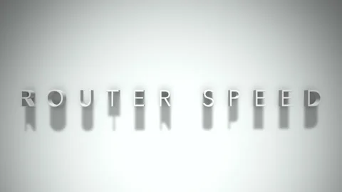 Router speed 3D title animation white text on a white background Stock Footage 299757957