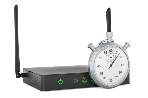 Router with stopwatch. 3D rendering Stock-Illustration