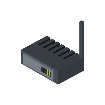 Router technology hardware device computer isometric Illustrazione stock