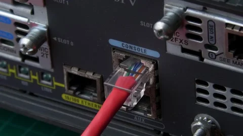 Router Terminal Access IT Education Configuration Lab Console Equipment Stock Footage 333940505