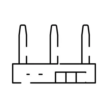 Router with three antennas providing wireless internet network イラスト素材
