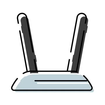 Router transmitting wireless internet connection data Stock Illustration