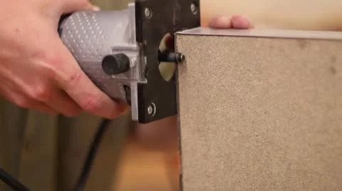 Router trimming laminate 2 Stock Footage