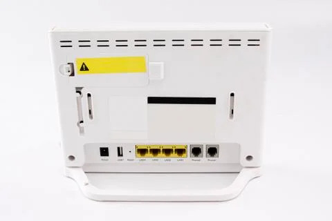 Router for wireless connection of devices to the Internet, on white. Stock Photos