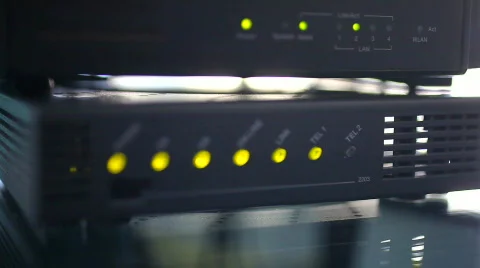 Router wireless light turn on and off Stock Footage 606372