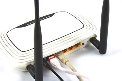 Router with wires Stock Photos