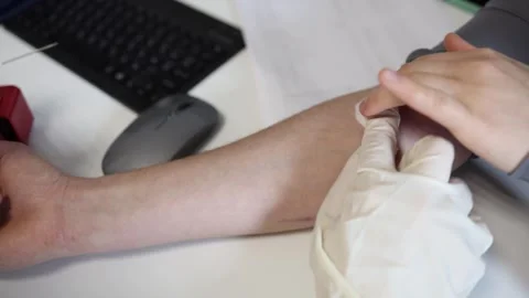 Routine blood sample collection Stock-Footage 335171679