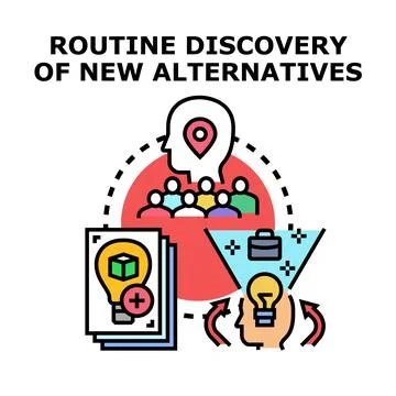 Routine discovery of new alternatives vector concept Stock Illustration