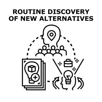 Routine discovery of new alternatives vector concept Stock Illustration
