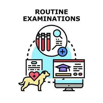 Routine examinations vector concept for pet healthcare Stock Illustration