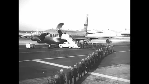 Routine flights are tracked at an Eastern Transport Air Force command post and Video stock 90622819