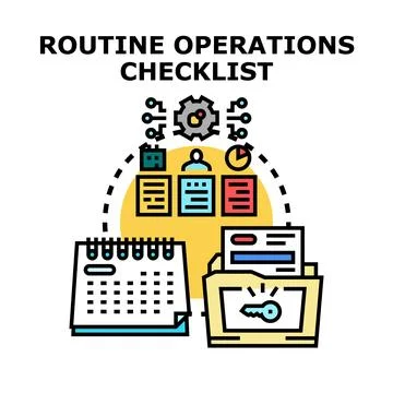 Routine operations checklist concept vector illustration Illustrazione stock