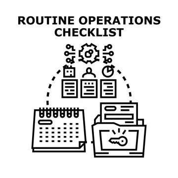 Routine operations checklist concept vector illustration Stock Illustration