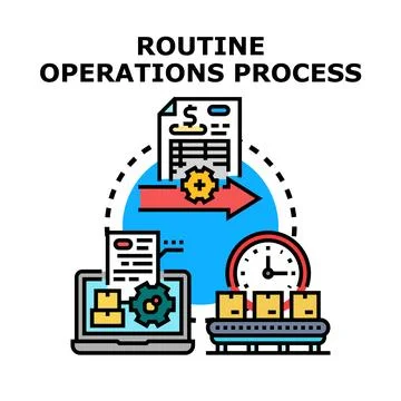 Routine operations process management logistics concept Stock-Illustration