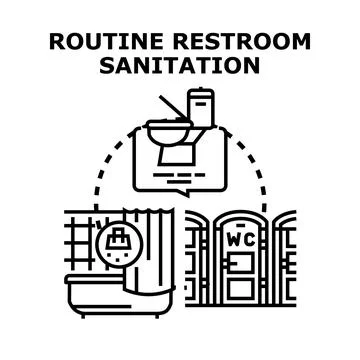 Routine restroom sanitation concept vector illustration Stock-Illustration