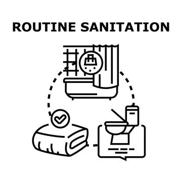 Routine sanitation process maintaining daily hygiene Stock-Illustration