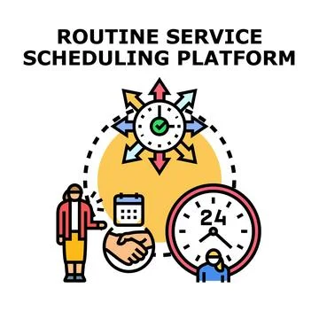 Routine service scheduling platform vector concept Stock Illustration
