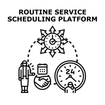 Routine service scheduling platform vector concept Stock-Illustration