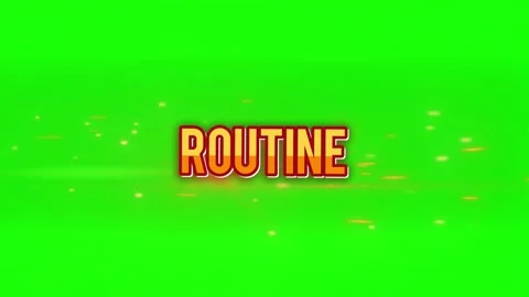 Routine text animation with glowing particles on green screen background for Video stock 347341630