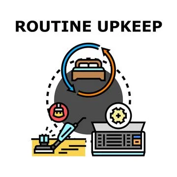 Routine upkeep work concept vector illustration Ilustração Stock