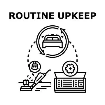 Routine upkeep work concept vector illustration Stock Illustration