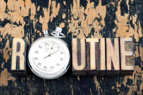 Routine word watch Stock Photos