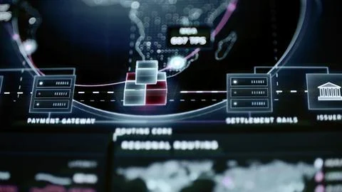 Routing core between gateway and settlement infrastructure Stock Illustration