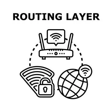 Routing layer concept for secure global connection Illustrazione stock