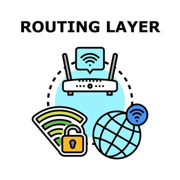 Routing layer concept for secure global connection Illustrazione stock