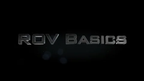 ROV Basics title 3D metal text on black alpha channel background Stock Footage 301265642