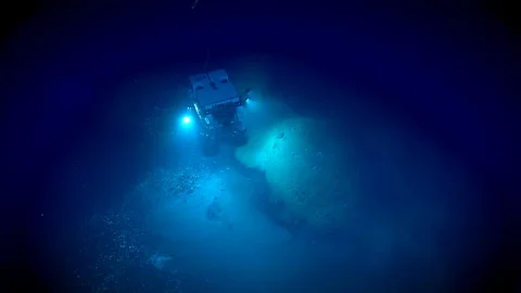 ROV Explores a Brine Pool Stock Footage 113217121