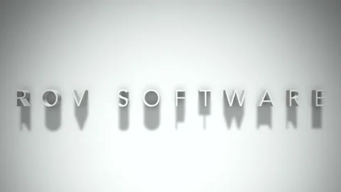 Rov software 3D title animation with shadows on a white background Stock Footage 297904871