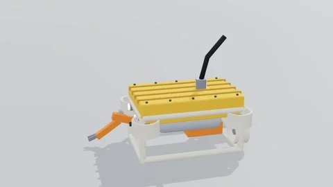 Rov subsea 3d loop white background 3D animation seamless loop Stockbeeldmateriaal 341851615