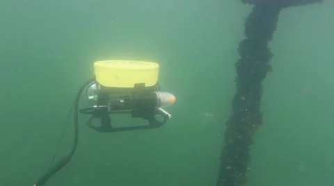 ROV unit underwater inspection Stock Footage