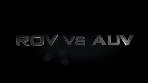 ROV vs AUV title 3D metal text on black alpha channel background Stock Footage 301265706
