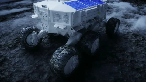 Rover on alien planet. Mars surface. Realistic 3d animation. Stock Footage 160977738