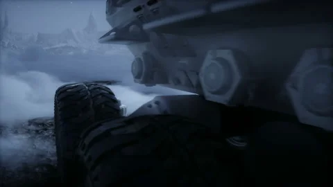 Rover on alien planet. Mars surface. Realistic 3d animation. Stock-Footage 160978135