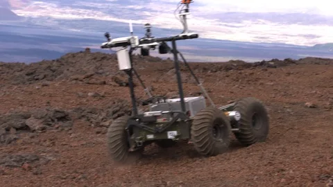 Rover in mars simulated landscape Stock Footage 93533500