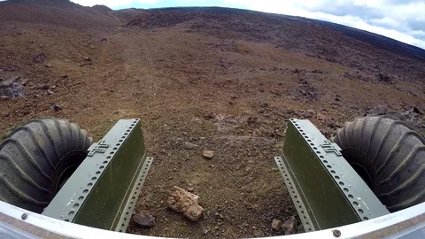 Rover moving on ground of planet mars 動画素材 93531892