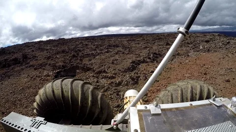 Rover moving on ground of planet mars 動画素材 93532721