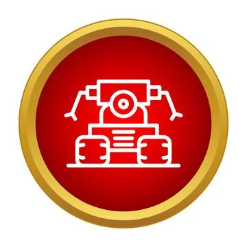 Rover robot exploring space, science and technology icon Stock Illustration