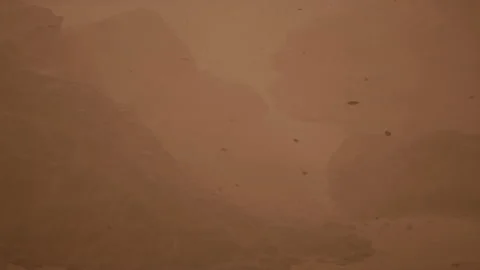 The rover's point of view as it analyzes to reveal the entrance to the secre Stock Footage 197493920