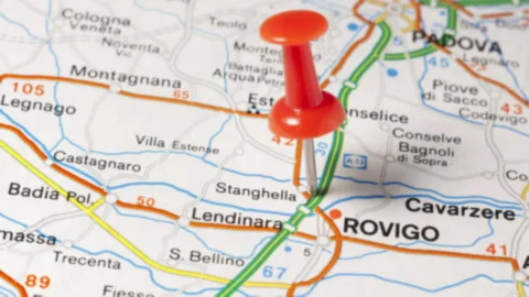 ROVIGO on a map Vídeo Stock 176969598