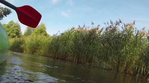Roving boat on a river Stock Footage 36072742