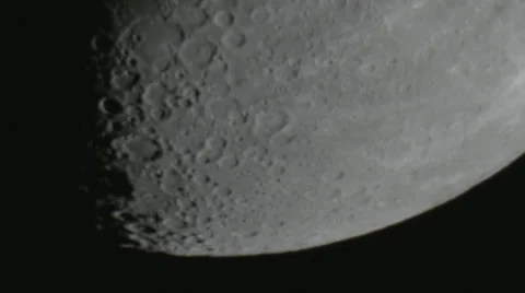 Roving camera across moon surface from bottom showing off craters HD Stock Footage 36810440